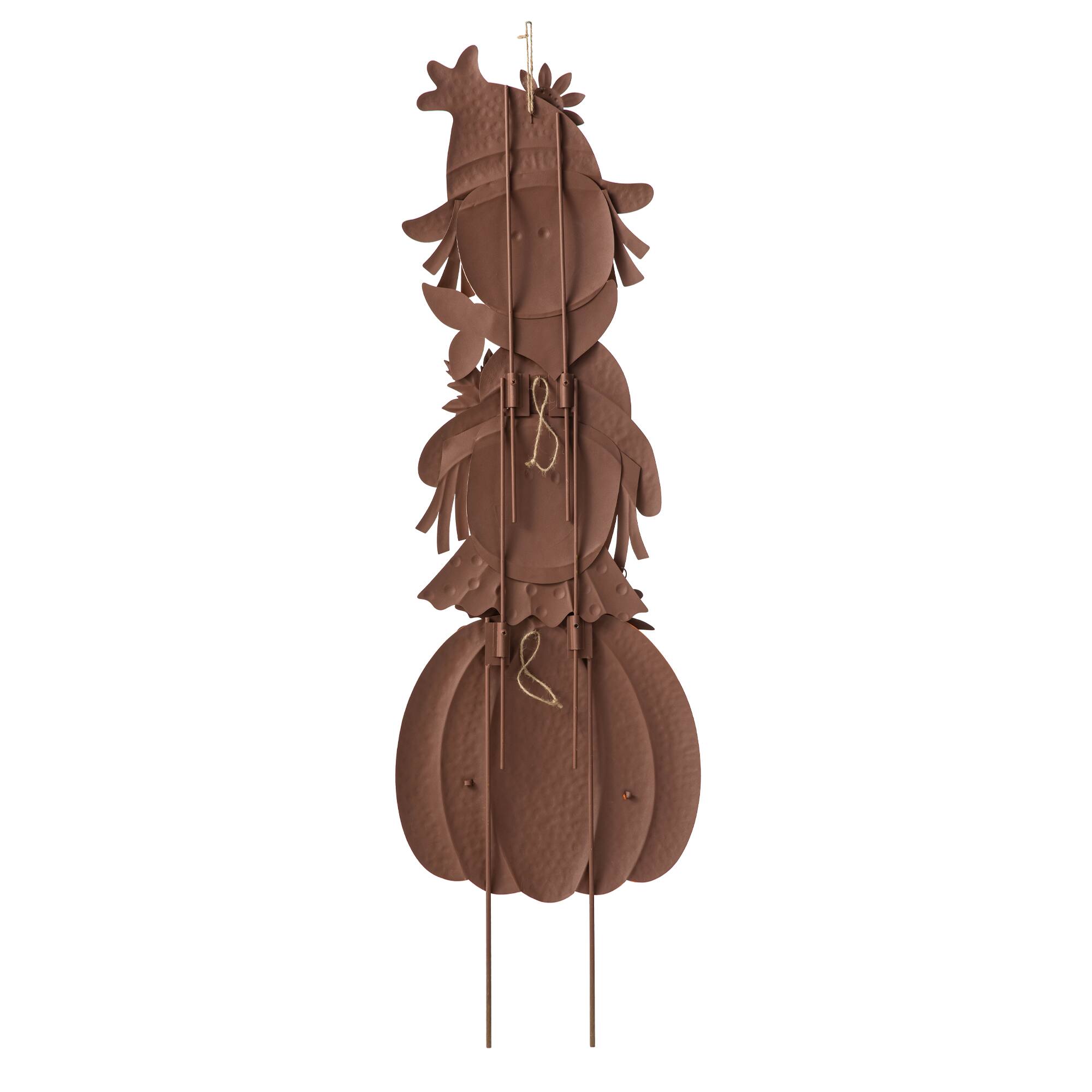 Glitzhome® 4ft. Fall Metal Stacked Scarecrow Yard Stake